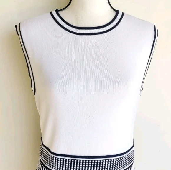 NWTCTed Baker US 16 white black cocktail STREACH Dress - Picture 10 of 15